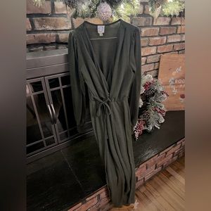 Francesca’s Boutique Forest Green Maxi Wrap Dress